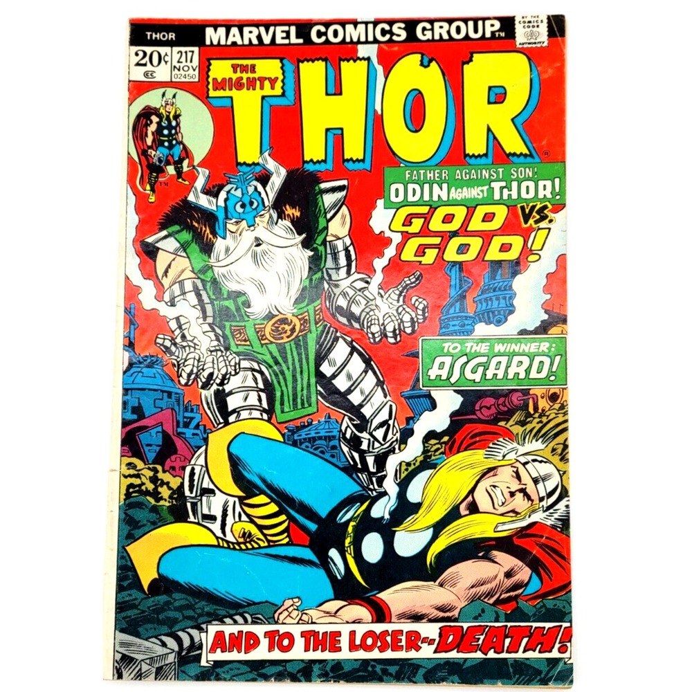 THE MIGHTY THOR #217 (1973) / FN-/ ODIN VS. THOR 1ST KRISTA MARVEL BRONZE AGE